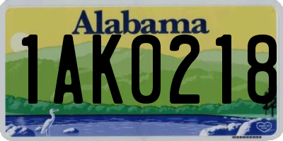 AL license plate 1AK0218
