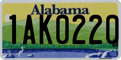 AL license plate 1AK0220