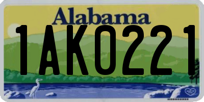 AL license plate 1AK0221
