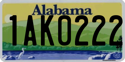 AL license plate 1AK0222