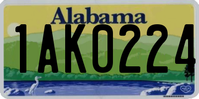 AL license plate 1AK0224