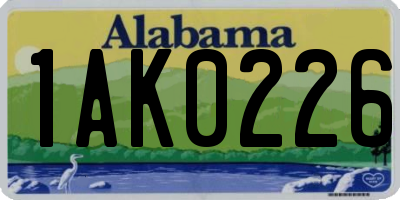 AL license plate 1AK0226