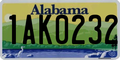AL license plate 1AK0232