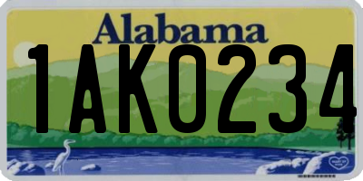 AL license plate 1AK0234
