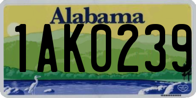 AL license plate 1AK0239
