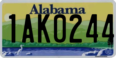 AL license plate 1AK0244