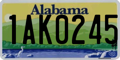 AL license plate 1AK0245