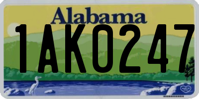 AL license plate 1AK0247