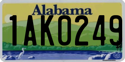 AL license plate 1AK0249