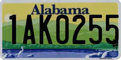 AL license plate 1AK0255