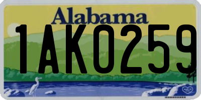 AL license plate 1AK0259