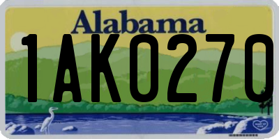 AL license plate 1AK0270