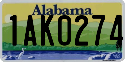 AL license plate 1AK0274