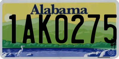 AL license plate 1AK0275