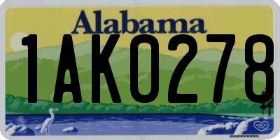 AL license plate 1AK0278