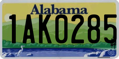 AL license plate 1AK0285