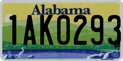 AL license plate 1AK0293