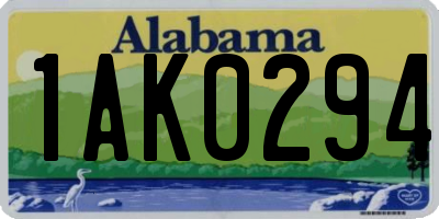 AL license plate 1AK0294