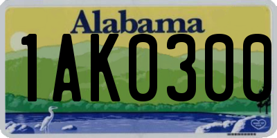 AL license plate 1AK0300