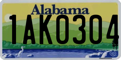 AL license plate 1AK0304
