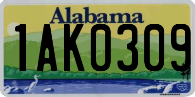 AL license plate 1AK0309