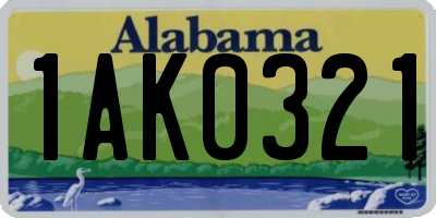 AL license plate 1AK0321