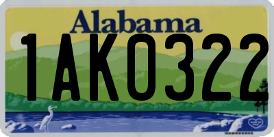 AL license plate 1AK0322