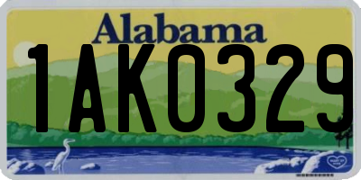 AL license plate 1AK0329