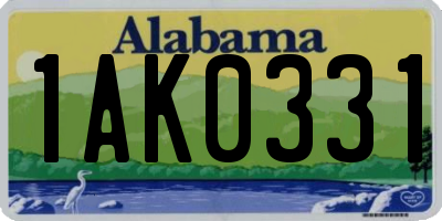 AL license plate 1AK0331