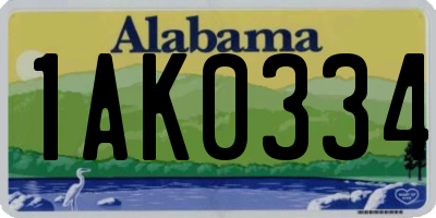 AL license plate 1AK0334