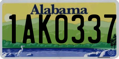 AL license plate 1AK0337