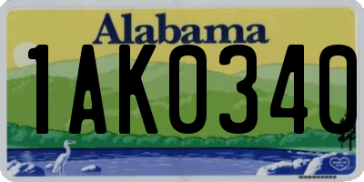 AL license plate 1AK0340