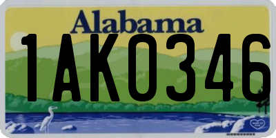 AL license plate 1AK0346