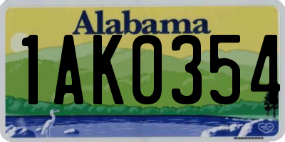 AL license plate 1AK0354