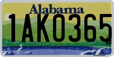 AL license plate 1AK0365