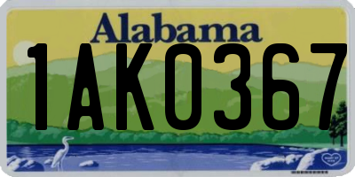 AL license plate 1AK0367