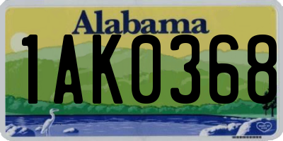 AL license plate 1AK0368