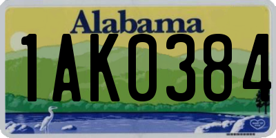 AL license plate 1AK0384