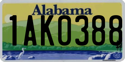 AL license plate 1AK0388