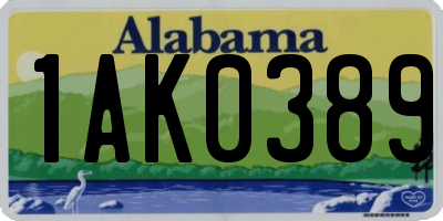 AL license plate 1AK0389