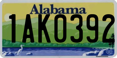 AL license plate 1AK0392