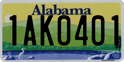 AL license plate 1AK0401