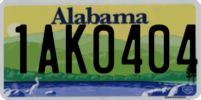 AL license plate 1AK0404