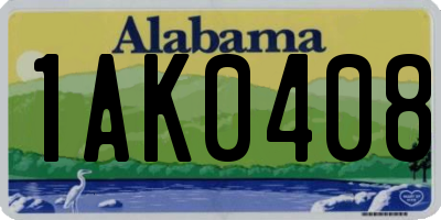 AL license plate 1AK0408