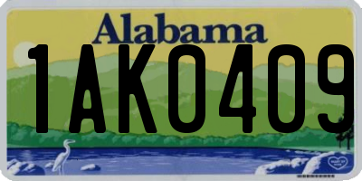 AL license plate 1AK0409
