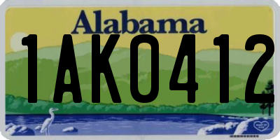 AL license plate 1AK0412