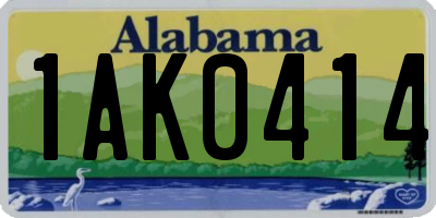 AL license plate 1AK0414