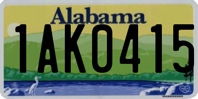 AL license plate 1AK0415