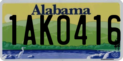 AL license plate 1AK0416