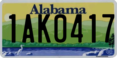 AL license plate 1AK0417
